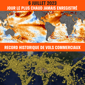 6 juillet 2023 : journée la plus chaude jamais enregistrée et record historique de vols commerciaux